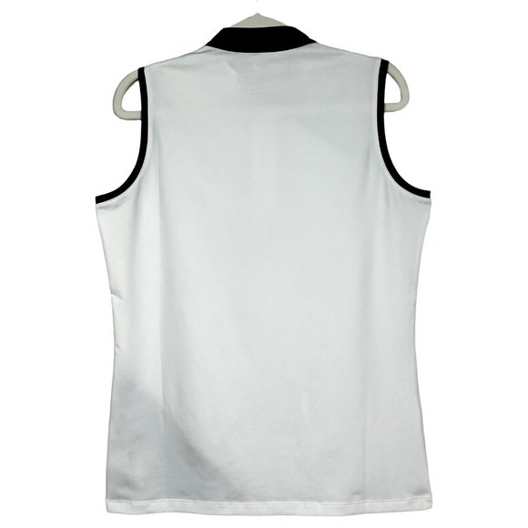 Kate Lord Ahead Maya Golf Polo 1/4 Zip White Navy Women’s Small - Picture 2 of 11